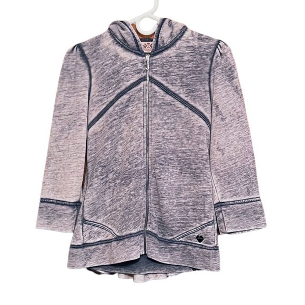Juicy Couture Y2K Gray Burnout Hoodie With Cinched Waist Detail Size Large